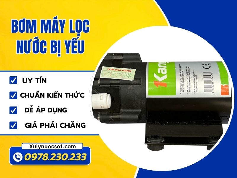 bom may loc nuoc bi yeu