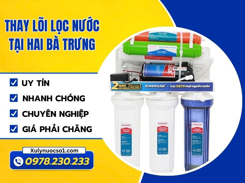 Thay lõi lọc nước tại Hai Bà Trưng chuyên nghiệp