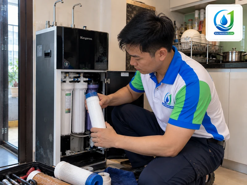 Thay lõi lọc nước Kangaroo tại nhà