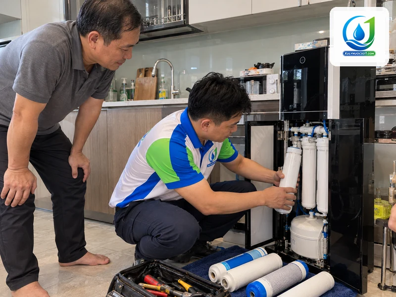 Thợ thay lõi lọc nước tại Hà Nội cho máy RO tủ đứng