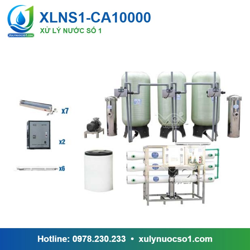Dây chuyền lọc nước tinh khiết 10.000 lít/h cột composite van tự động XLNS1-CA10000