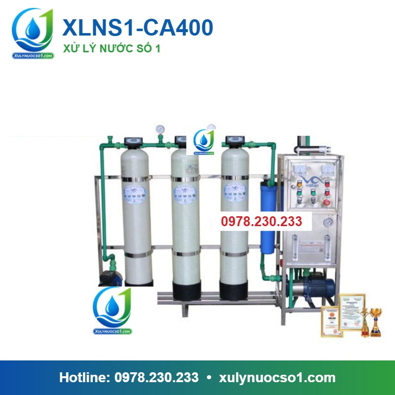 Dây chuyền lọc nước tinh khiết 400 lít/h cột composite van tự động XLNS1-CA400