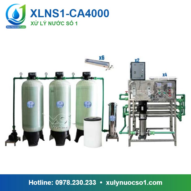 Dây chuyền lọc nước tinh khiết 4.000 lít/h cột composite van tự động XLNS1-CA4000