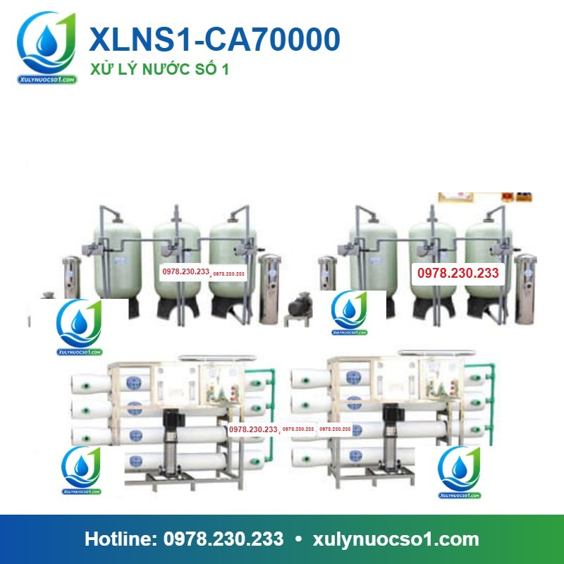 Dây chuyền lọc nước tinh khiết 70.000 lít/h cột composite van tự động XLNS1-CA70000