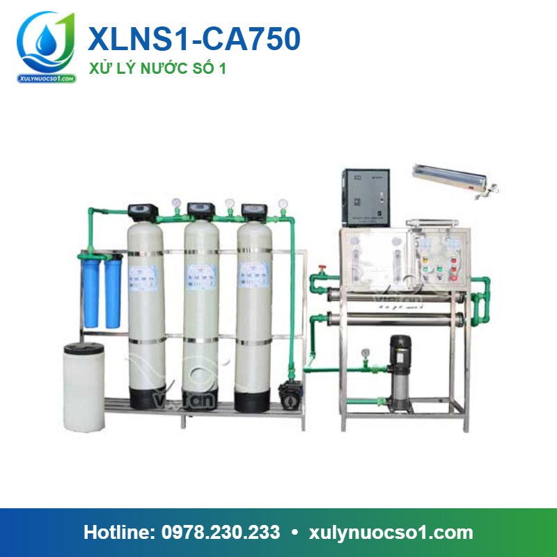 Dây chuyền lọc nước tinh khiết 750 lít/h cột composite van tự động XLNS1-CA750