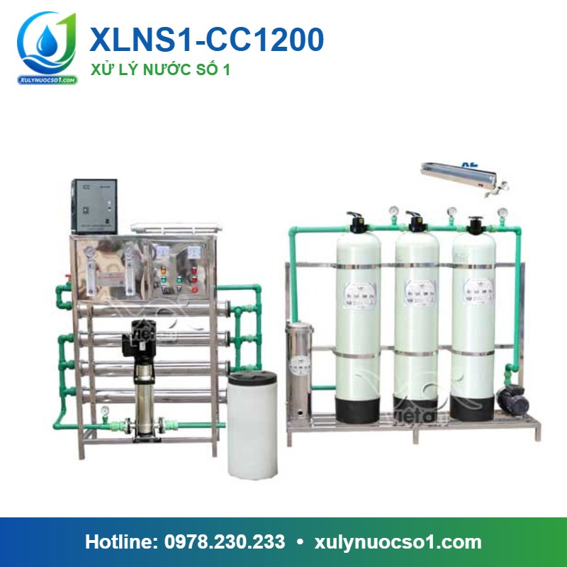 Dây chuyền lọc nước tinh khiết 1.200 lít/h cột composite van cơ XLNS1-CC1200