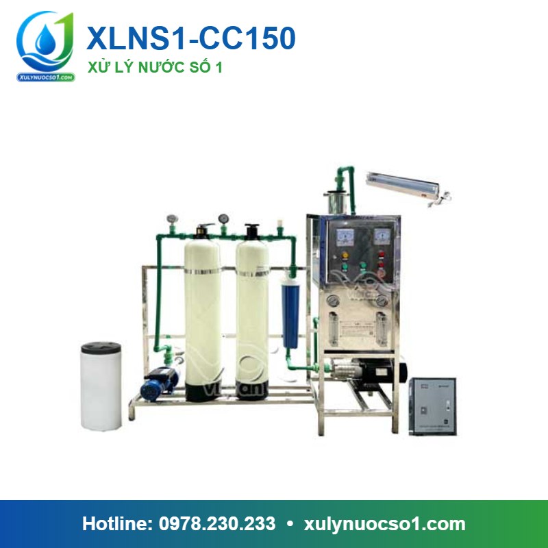 Dây chuyền lọc nước tinh khiết 150 lít/h cột composite van cơ XLNS1-CC150