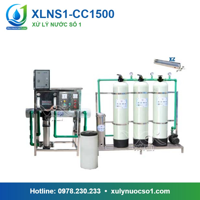 Dây chuyền lọc nước tinh khiết 1.500 lít/h cột composite van cơ XLNS1-CC1500
