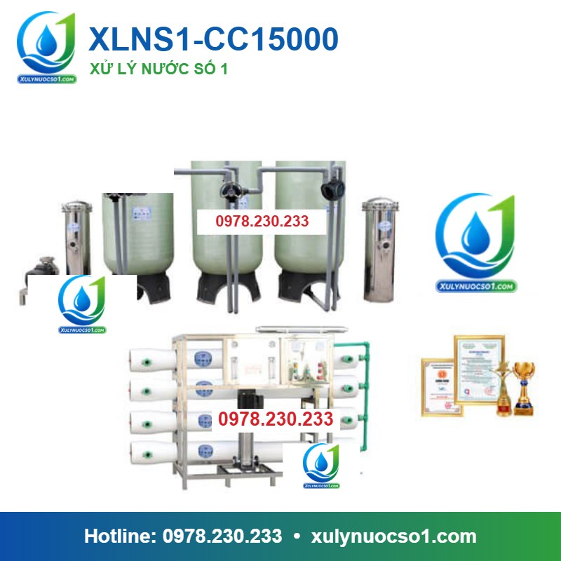 Dây chuyền lọc nước tinh khiết 15.000 lít/h cột composite van cơ XLNS1-CC15000