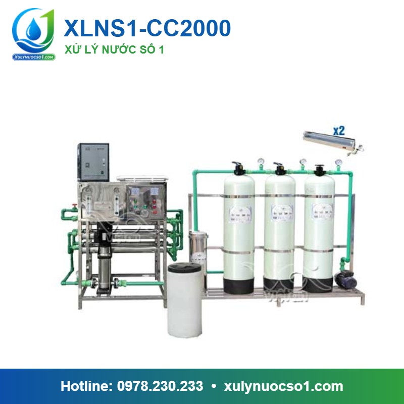 Dây chuyền lọc nước tinh khiết 2.000 lít/h cột composite van cơ XLNS1-CC2000
