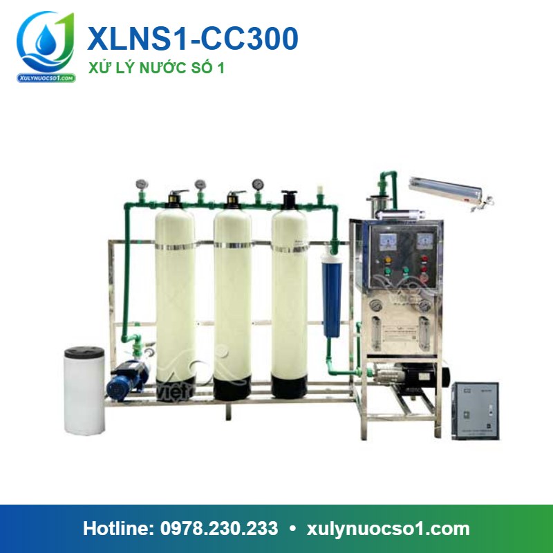 Dây chuyền lọc nước tinh khiết 300 lít/h cột composite van cơ XLNS1-CC300