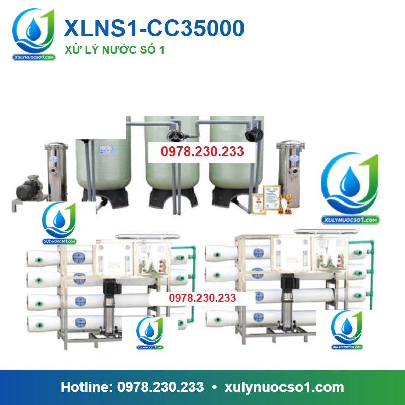 Dây chuyền lọc nước tinh khiết 35.000 lít/h cột composite van cơ XLNS1-CC35000