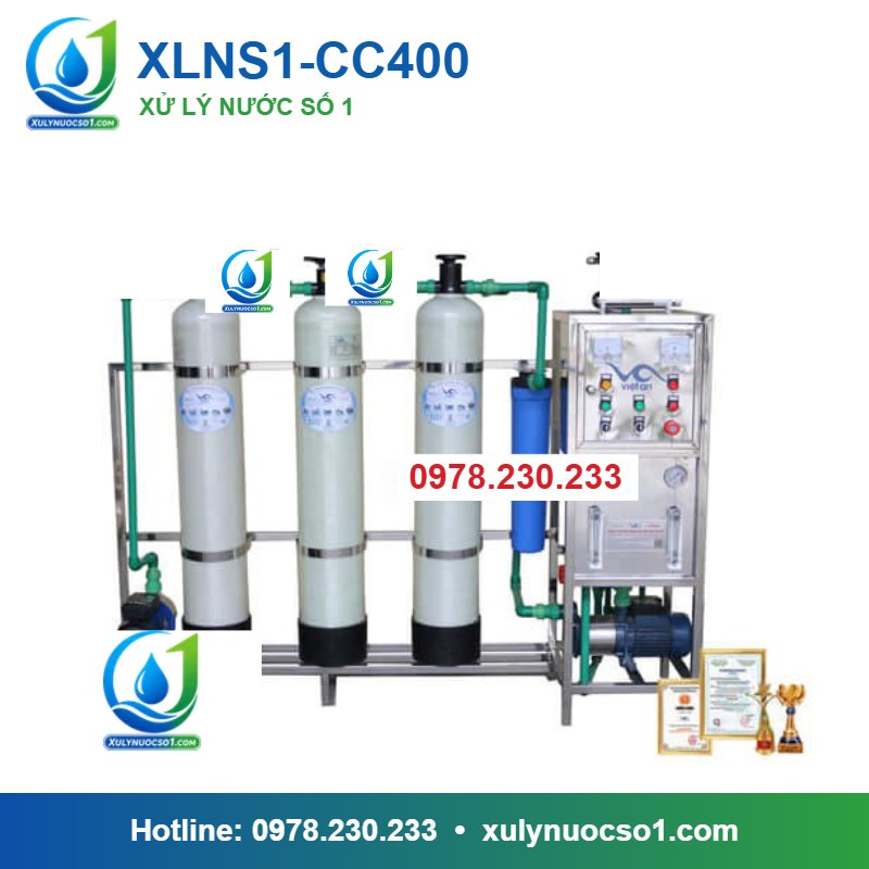 Dây chuyền lọc nước tinh khiết 400 lít/h cột composite van cơ XLNS1-CC400