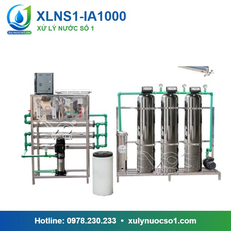 Hệ thống lọc nước RO tinh khiết 1.000 lít/h cột inox van tự động XLNS1-IA1000