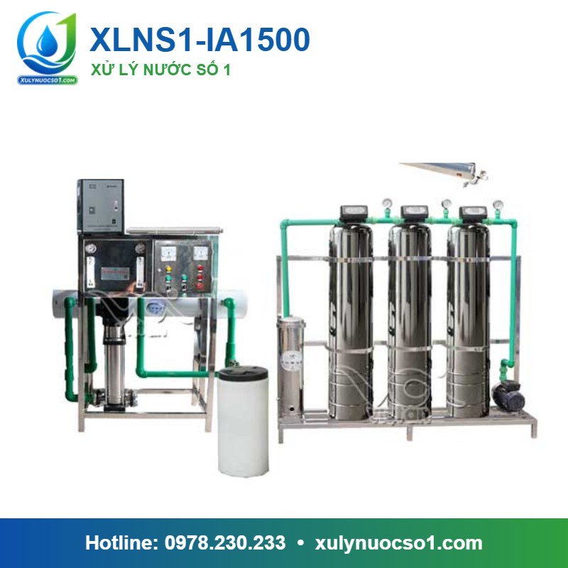 Hệ thống lọc nước RO tinh khiết 1.500 lít/h cột inox van tự động XLNS1-IA1500