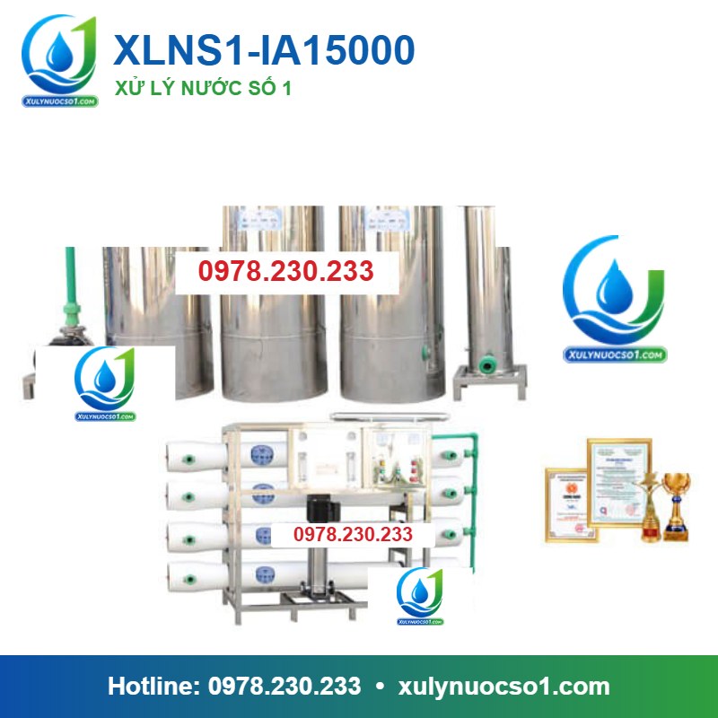 Hệ thống lọc nước RO tinh khiết 15.000 lít/h cột inox van tự động XLNS1-IA15000
