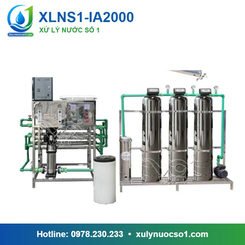 Hệ thống lọc nước RO tinh khiết 2.000 lít/h cột inox van tự động XLNS1-IA2000