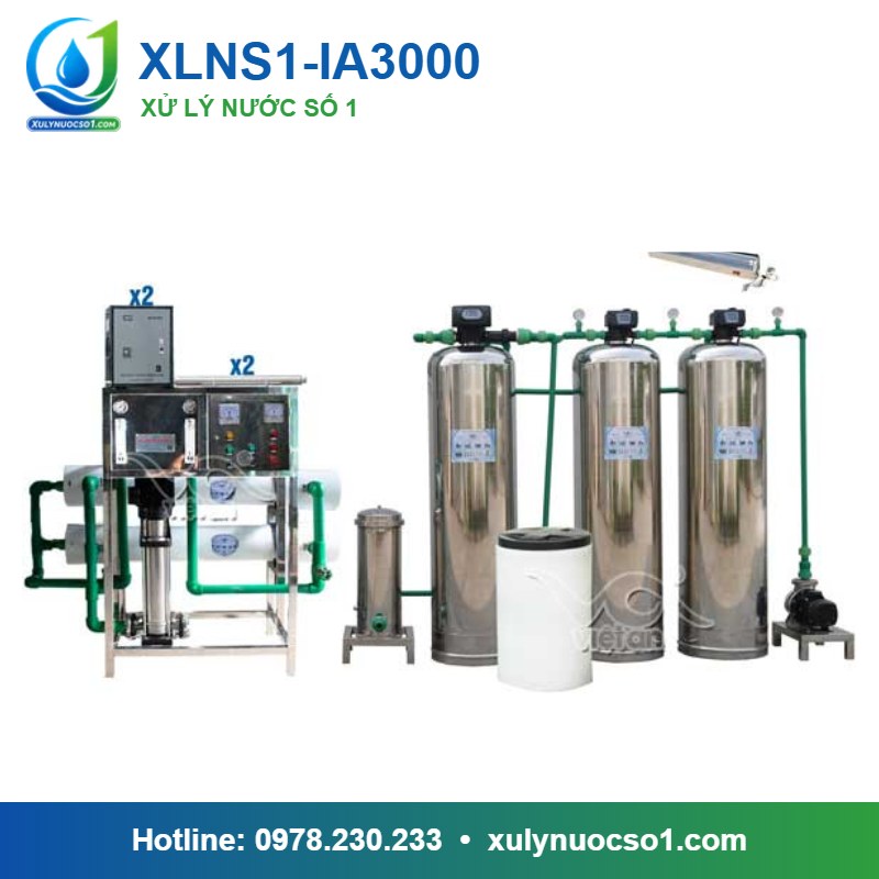 Hệ thống lọc nước RO tinh khiết 3.000 lít/h cột inox van tự động XLNS1-IA3000