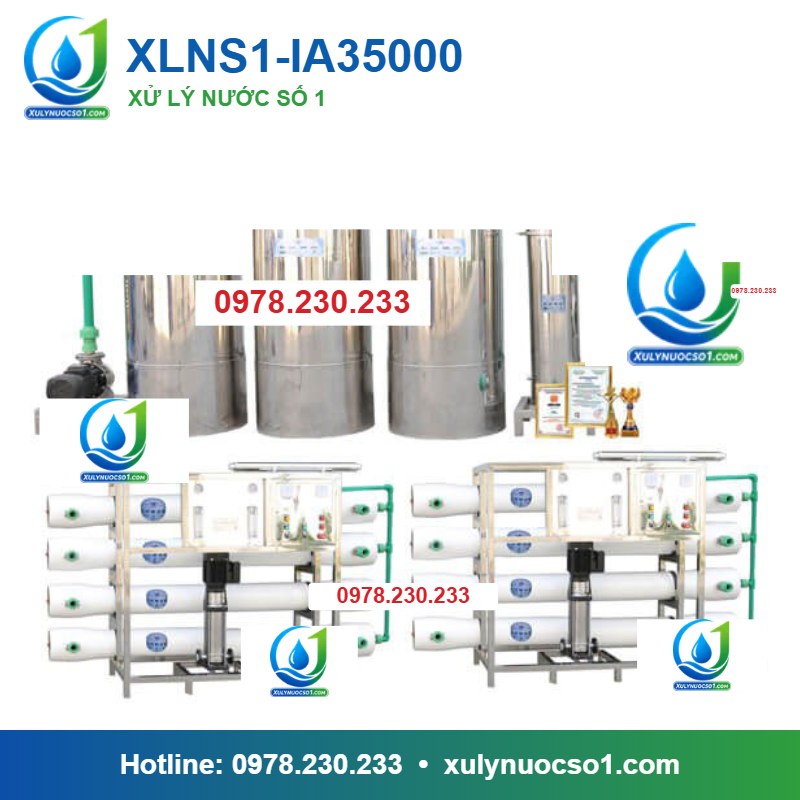 Hệ thống lọc nước RO tinh khiết 35.000 lít/h cột inox van tự động XLNS1-IA35000