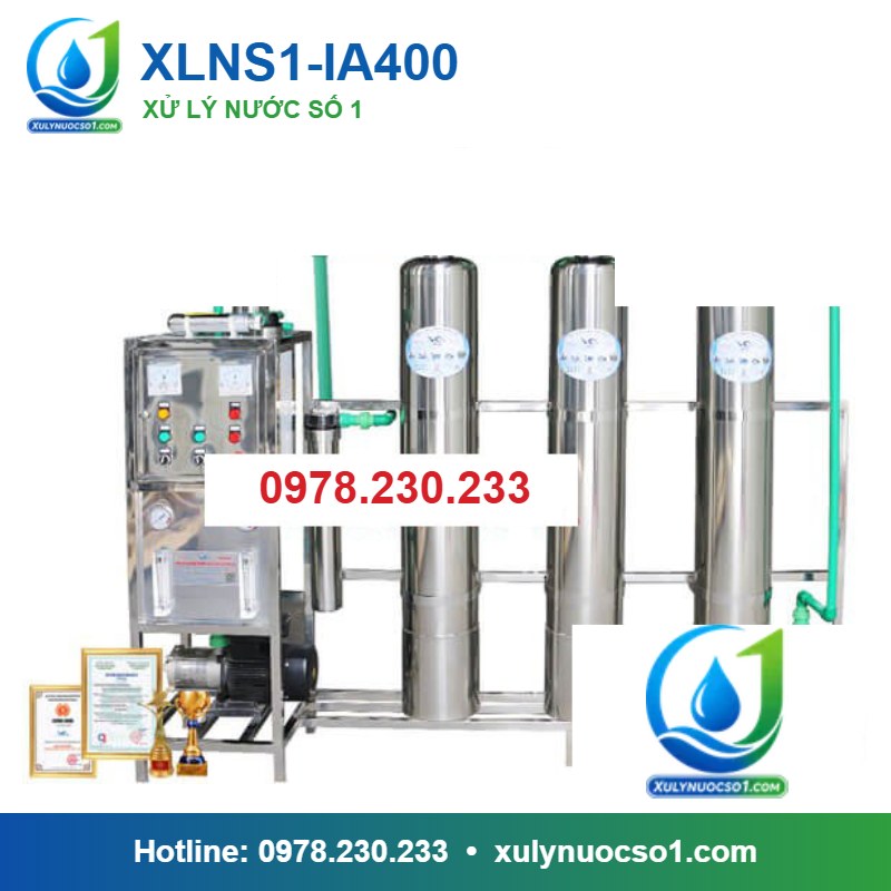 Hệ thống lọc nước RO tinh khiết 400 lít/h cột inox van tự động XLNS1-IA400