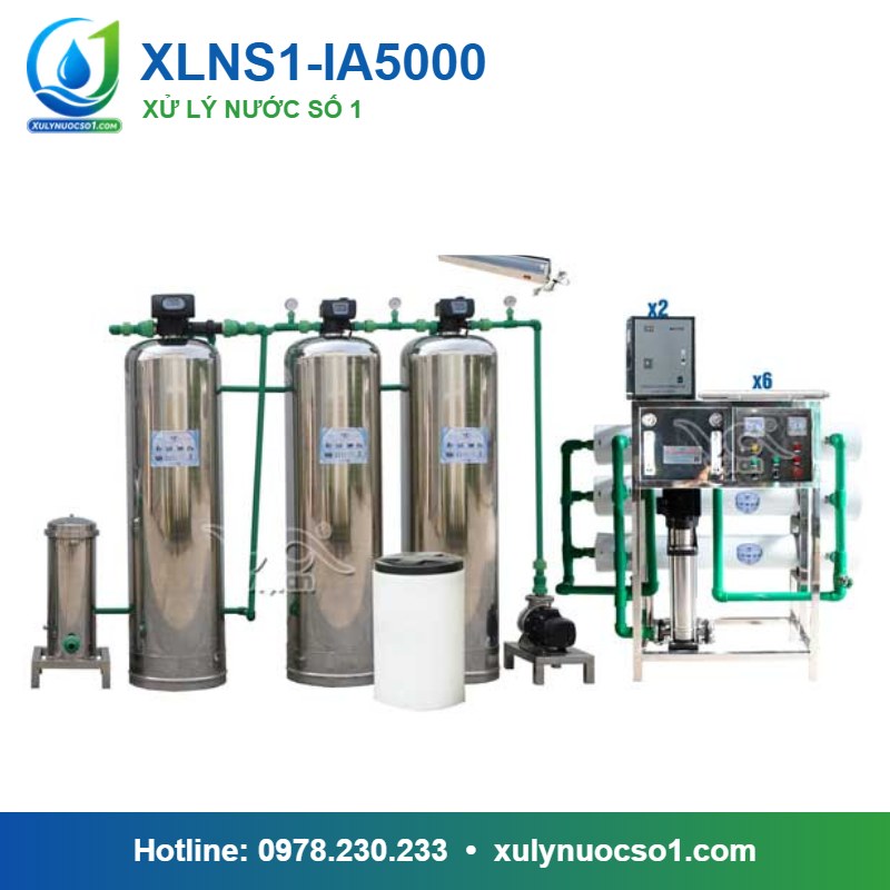Hệ thống lọc nước RO tinh khiết 5.000 lít/h cột inox van tự động XLNS1-IA5000