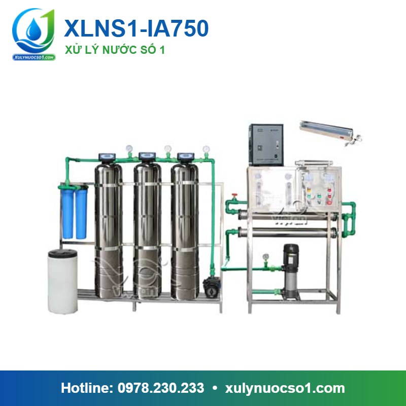 Hệ thống lọc nước RO tinh khiết 750 lít/h cột inox van tự động XLNS1-IA750