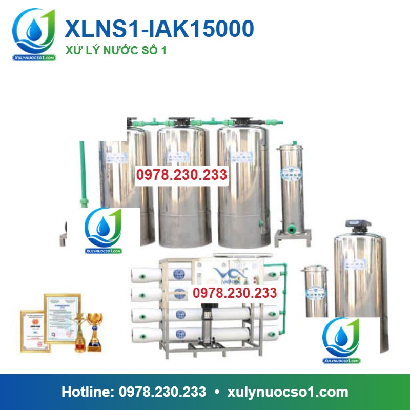 Dây chuyền lọc nước tạo khoáng 15.000 lít/h cột inox van tự động XLNS1-IAK15000