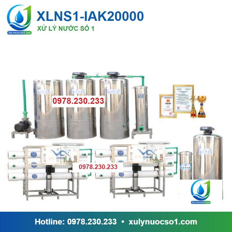 Dây chuyền lọc nước tạo khoáng 20.000 lít/h cột inox van tự động XLNS1-IAK20000