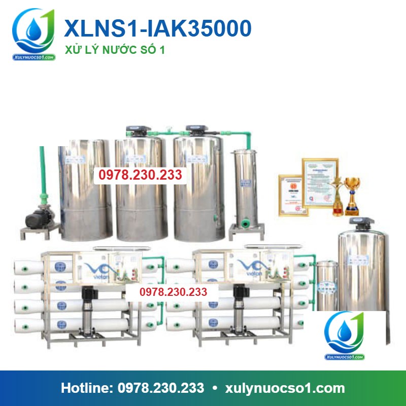 Dây chuyền lọc nước tạo khoáng 35.000 lít/h cột inox van tự động XLNS1-IAK35000