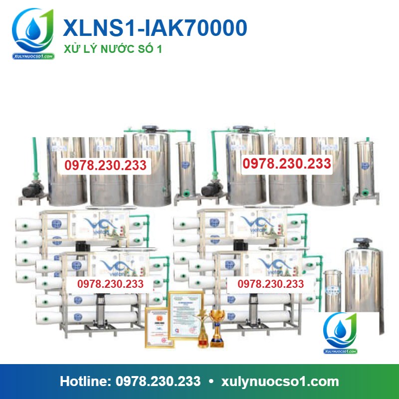 Dây chuyền lọc nước tạo khoáng 70.000 lít/h cột inox van tự động XLNS1-IAK70000
